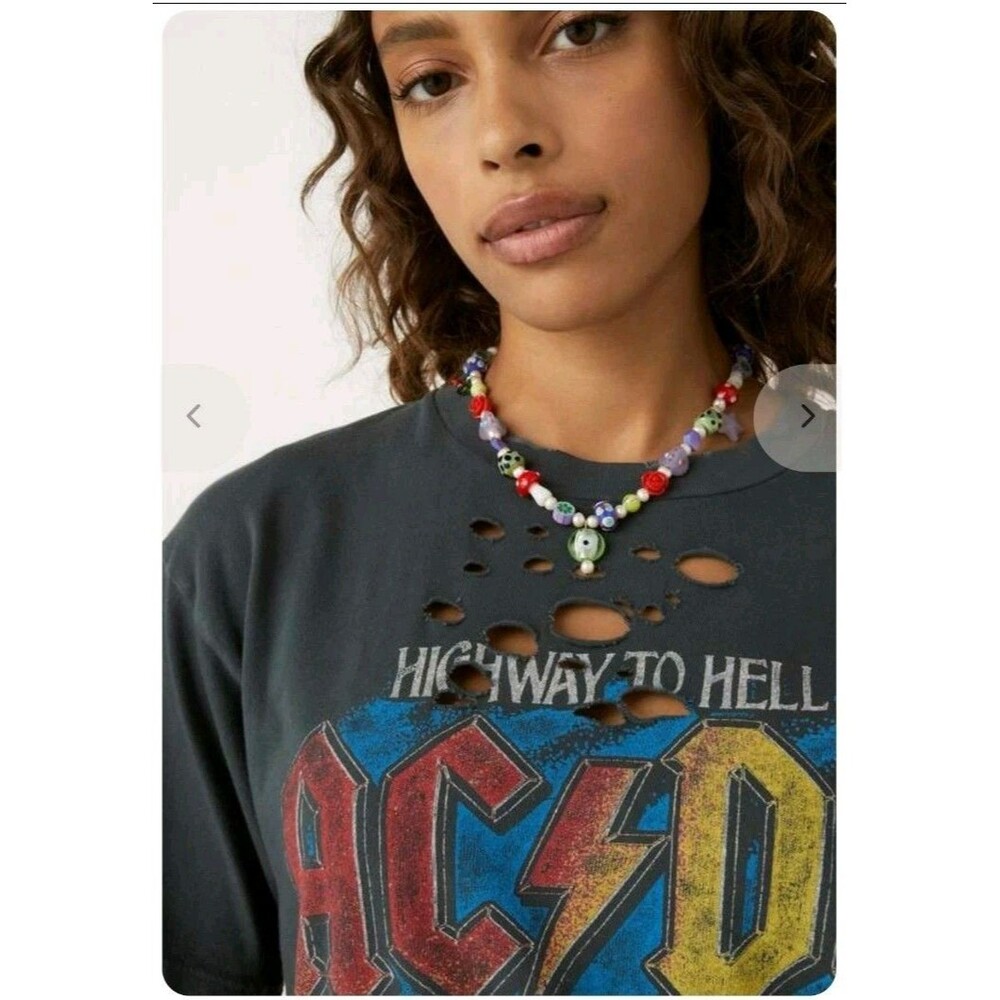 Daydreamer AC/DC Highway To Hell Distressed Tshirt NWT Retail $98 Women XS